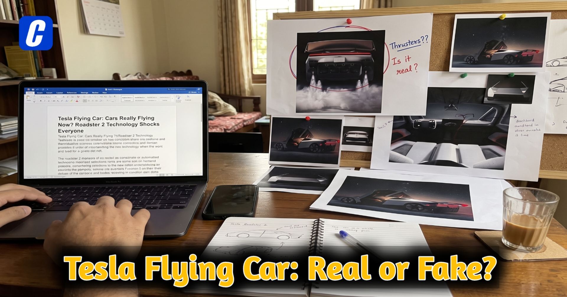 Tesla flying car Roadster 2 demo