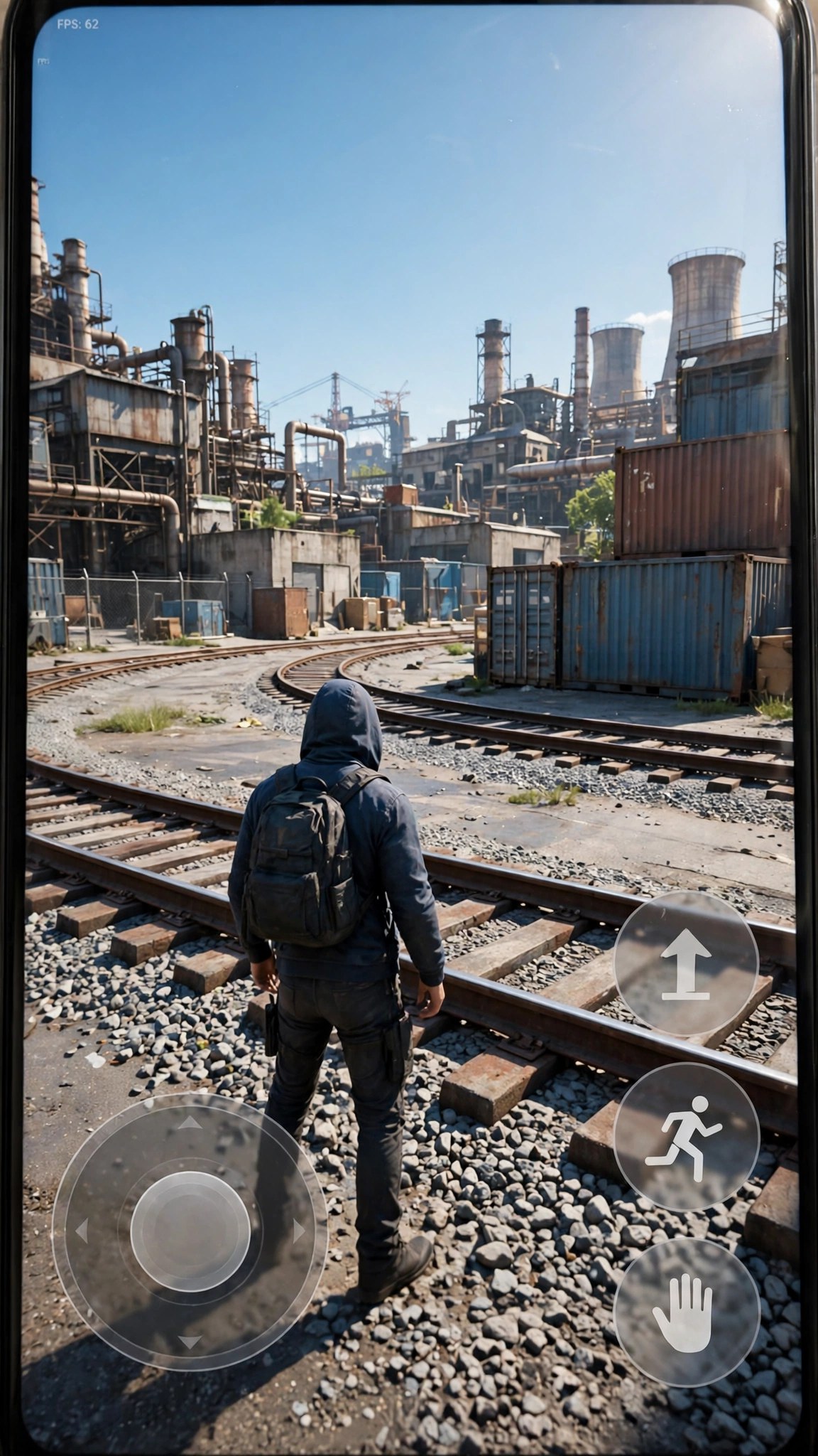 GTA V running natively on an iPhone through the Muguet port, with touch controls on screen