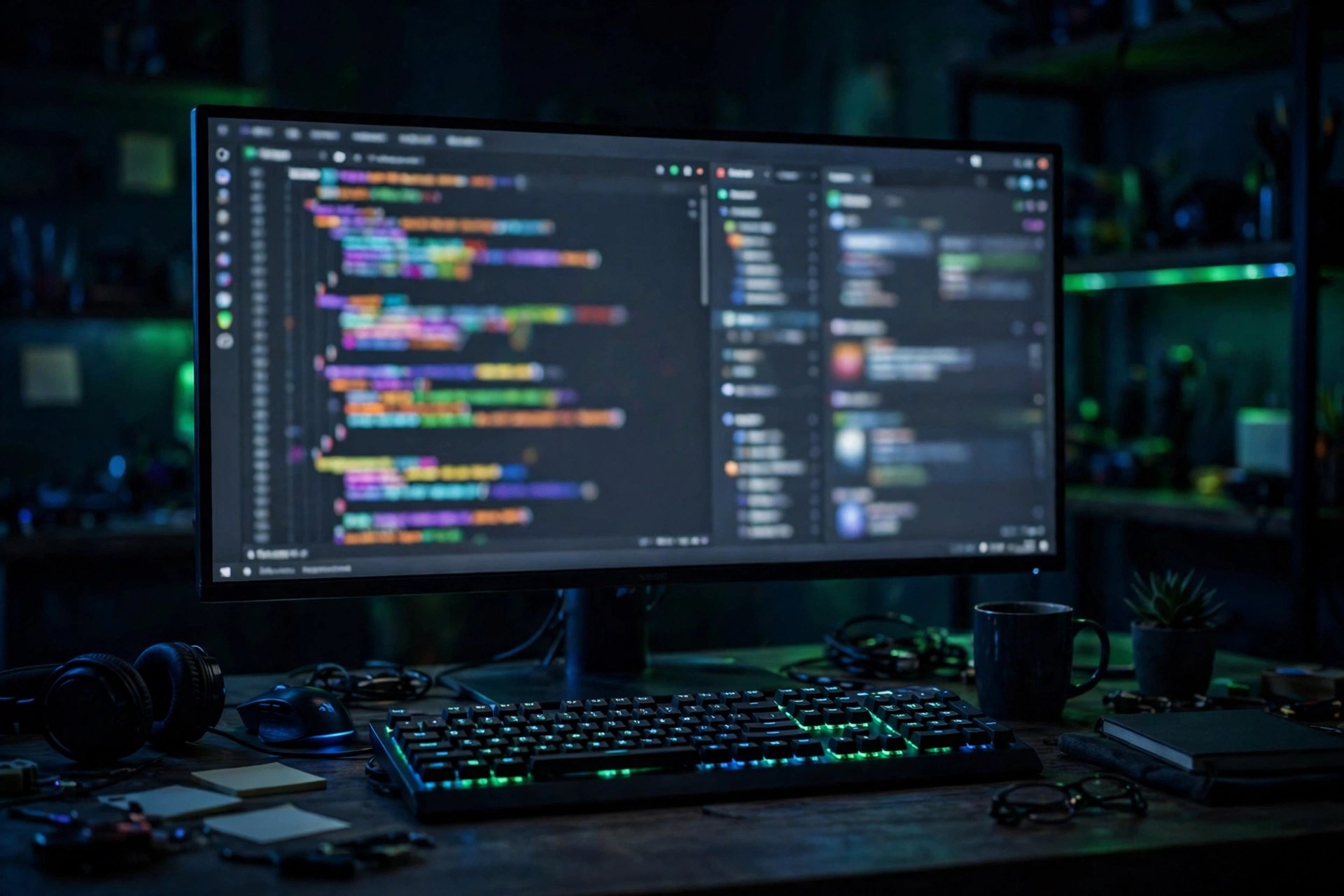 A developer's desk with code for the open-source Muguet GTA V iPhone port